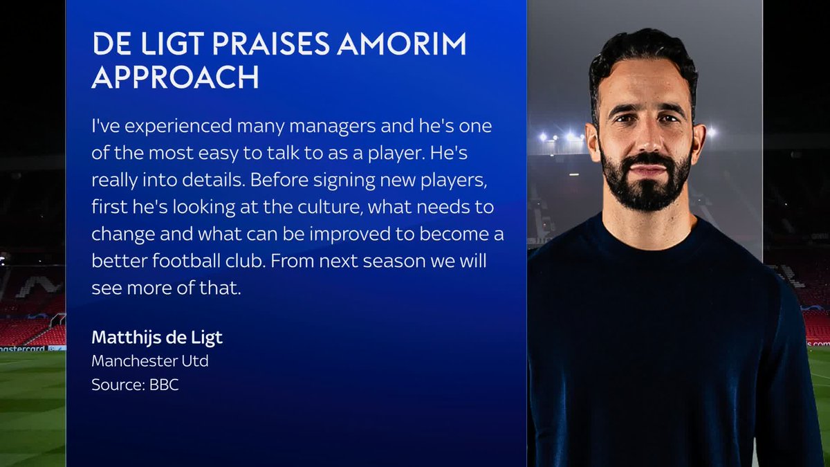 "I think he wants to build a team of players who are together" 🗣️ Matthijis de Ligt has praised Ruben Amorim's blunt approach and believes it will benefit the club in the long term 🔴