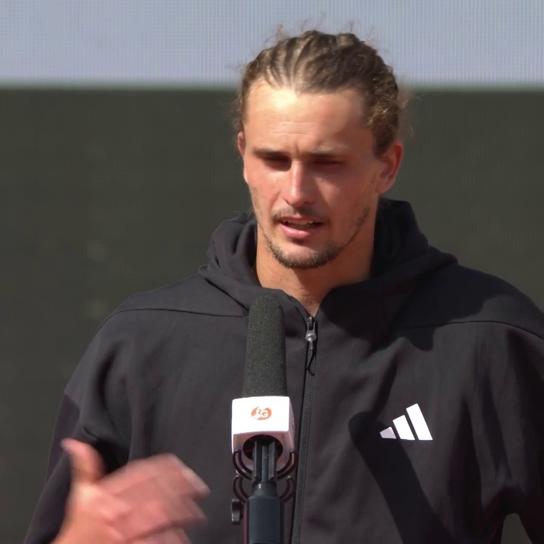 “I hope the love story continues” ❤️ Alexander Zverev reacts after his straight sets victory over Flavio Cobolli 💥 #RolandGarros #Tennis #RG25