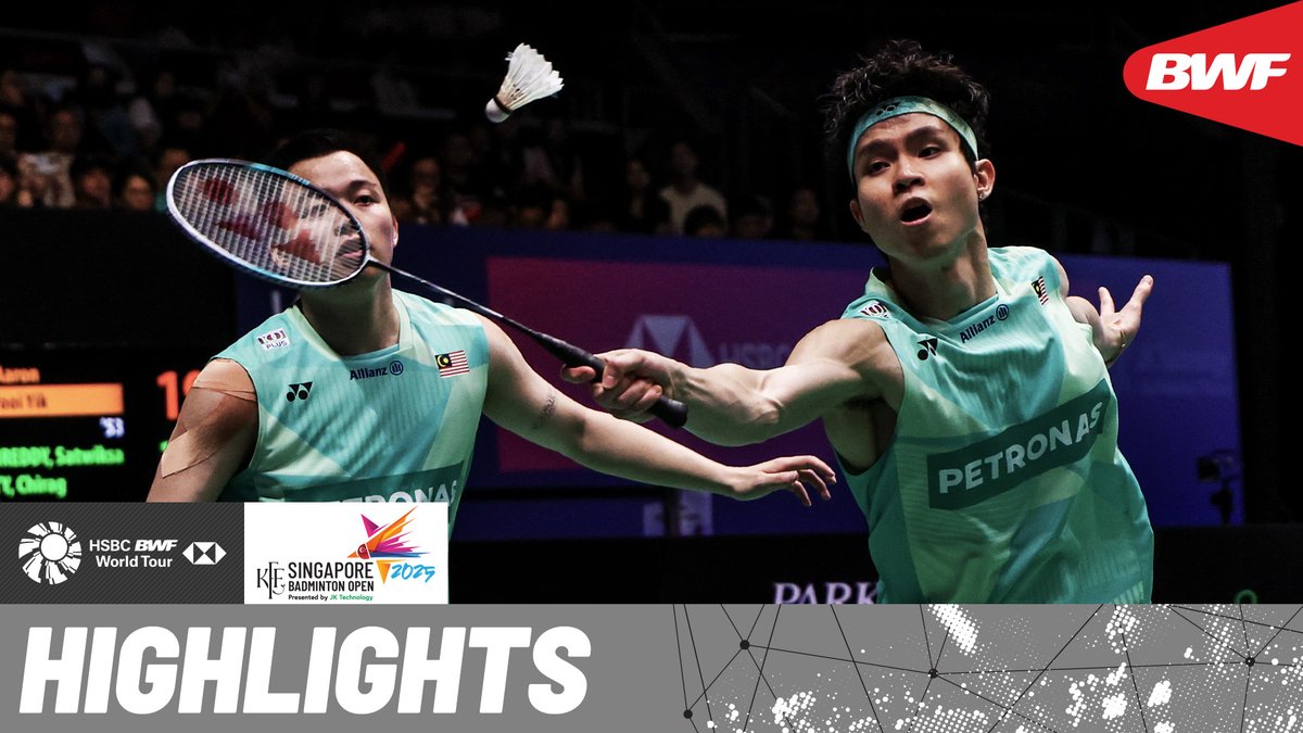 No.3 seeds Chia/Soh 🇲🇾 go toe-to-toe against Rankireddy/Shetty 🇮🇳. #BWFWorldTour #SingaporeOpen2025