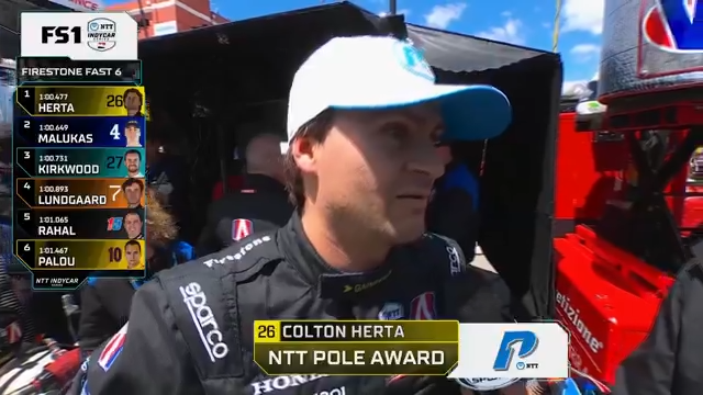 #DetroitGP pole winner Colton Herta is with Kevin Lee.