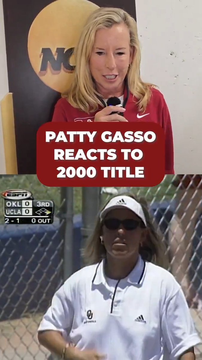 "Our team was so new to this, I was so new to this. I still can't believe it, but it really did set a new standard for this program." 👏 Patty Gasso reacts to throwback footage of Oklahoma Softball's first-ever #WCWS title back in 2000.