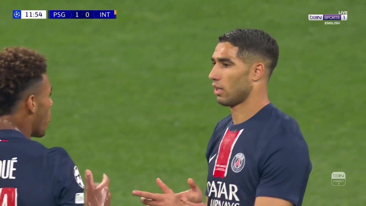 GOAL! 🇲🇦🙌 Former Inter man Achraf Hakimi opens the scoring for PSG in the UEFA Champions League final! #beINUCL #UCLfinal