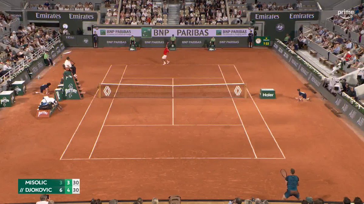 L’ANGLE 😲 Le coup droit court croisé des ténèbres de Novak Djokovic. 💀 #RolandGarros