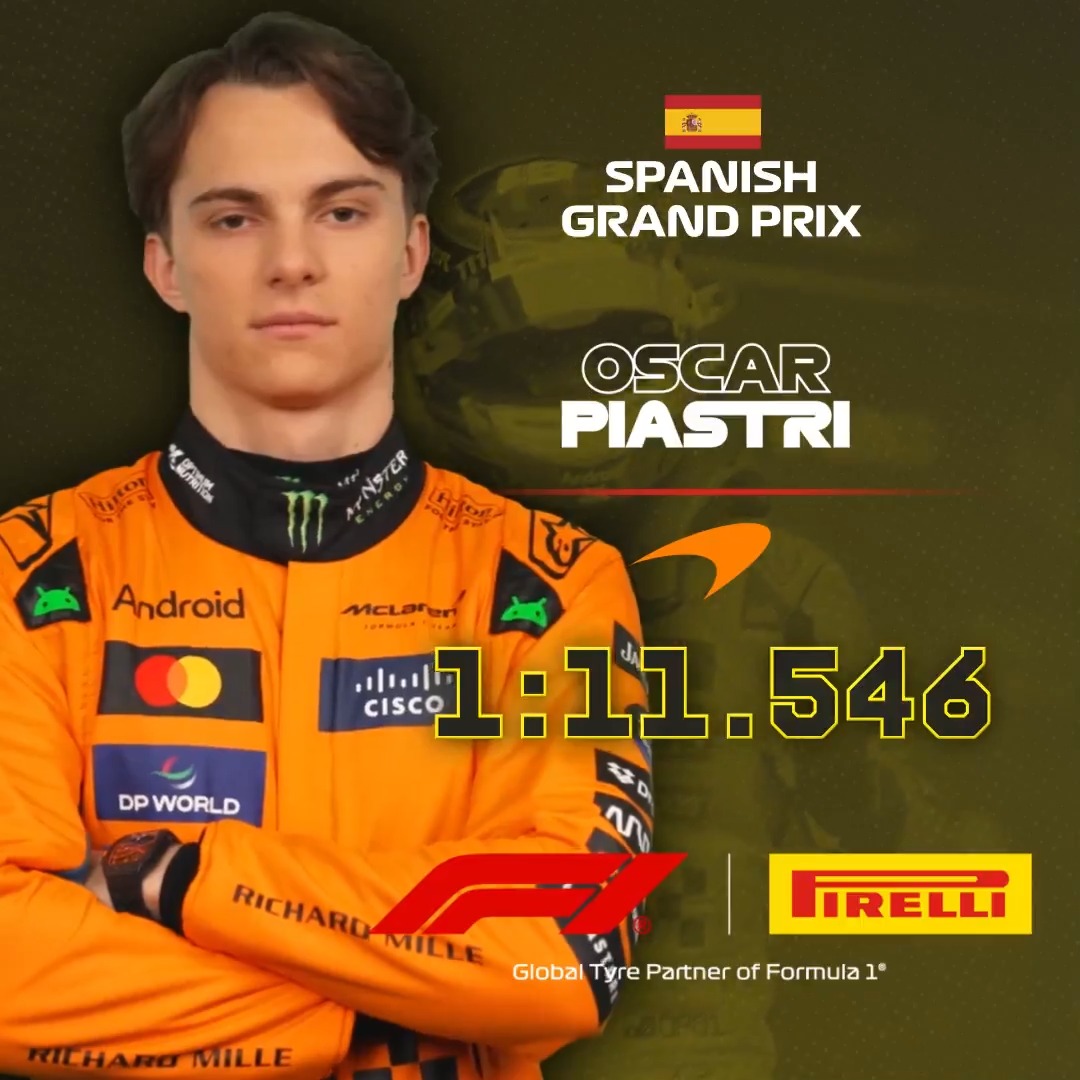 What. A. Lap! 👊 Ride onboard with Oscar Piastri for his Pirelli Motorsport pole position lap in Barcelona! 💨 #F1 #SpanishGP