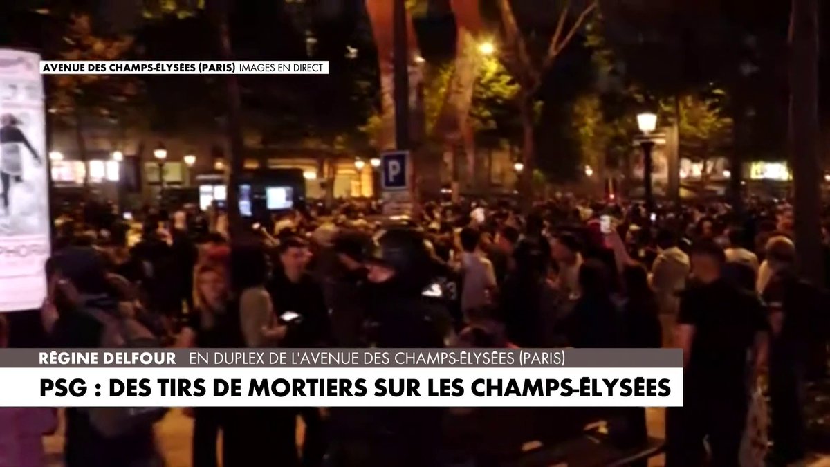 Des tirs de mortier et de gaz lacrymogène sont en cours sur les Champs-Elysées