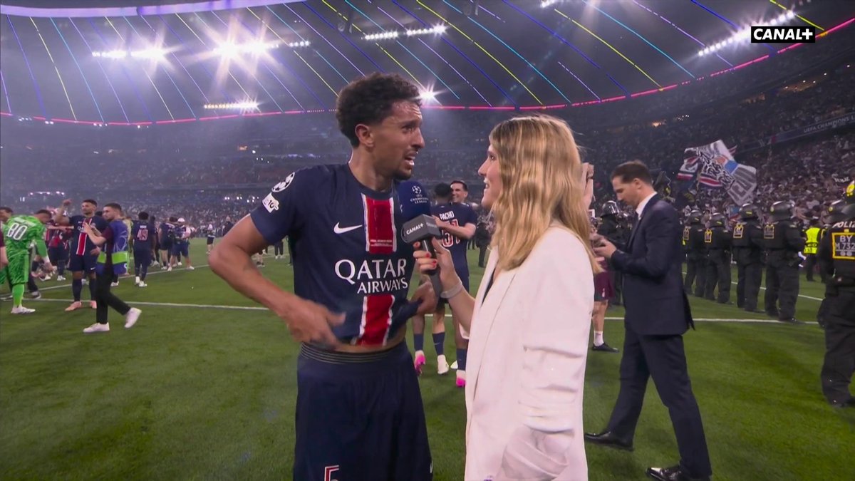 MARQUINHOS 🇧🇷 : « JE VOUS AIME PUTA**. PROFITEZ PROFITEZ !!!!!! MERCI !!!!! J’AI TOUT DONNÉ, J’AI TROP SOUFFERT POUR ÇA !!!! » 🥹❤️💙 🎙️ CANAL+ Foot
