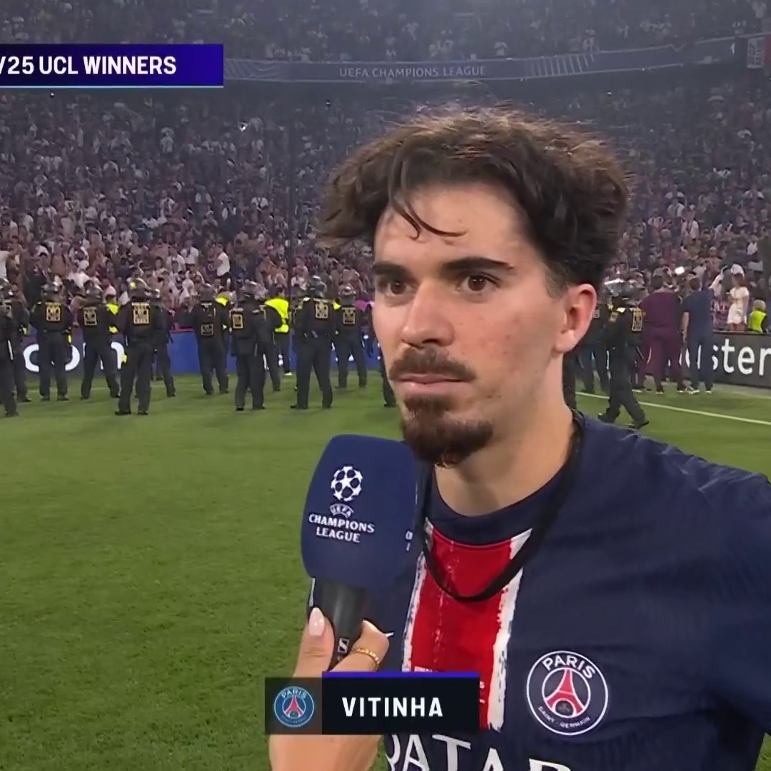 "It's our dream, it's everyone's dream, it's MY dream!" It's a dream come true for Vitinha and PSG 🏆🌟 🎙️ Jules Breach | 📺 TNT Sports & discovery+ UK