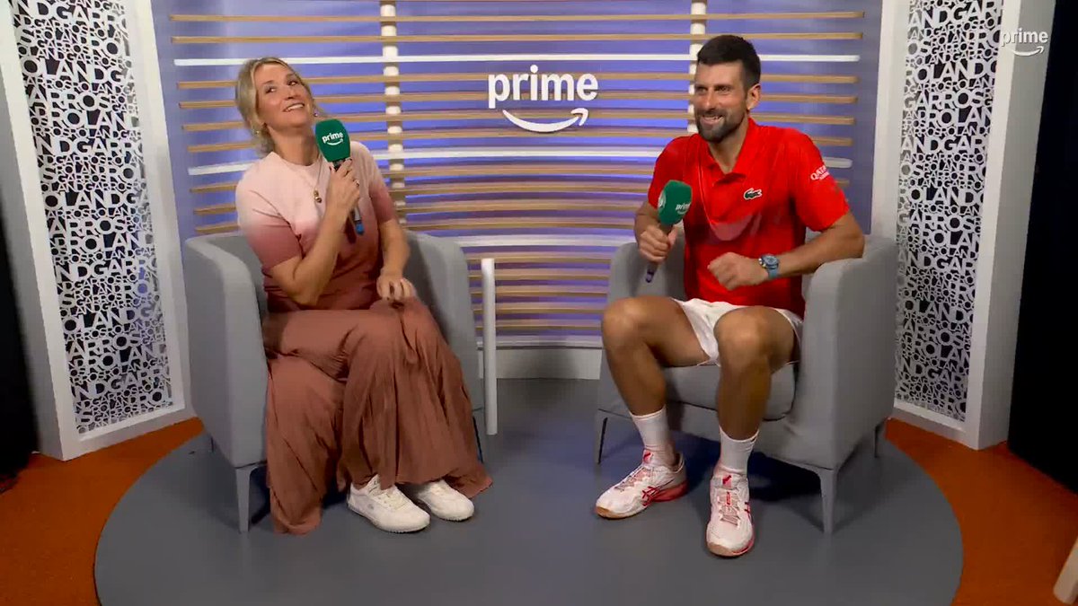 🗣️ « Première fois, 5-0, félicitations au Paris Saint-Germain ! » Novak Djokovic félicite le PSG après la finale de Ligue des Champions. 🔴🔵⚽️