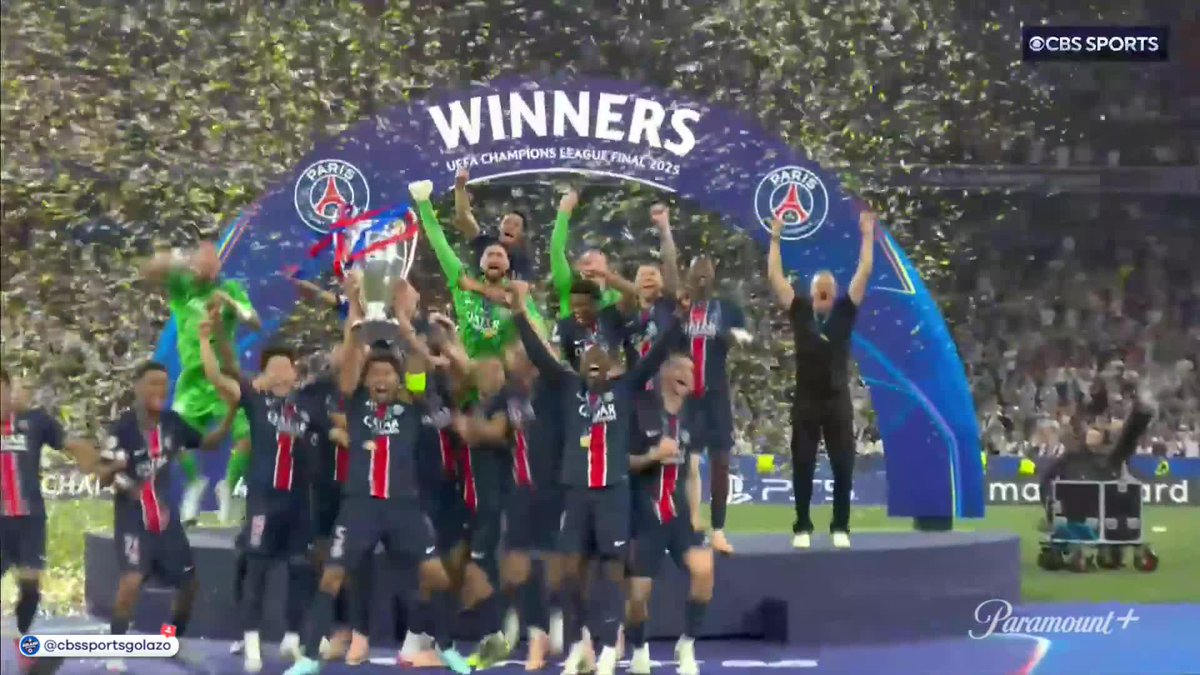 Paris Saint-Germain lift the #UCL trophy for the first time ๐๐ฅน