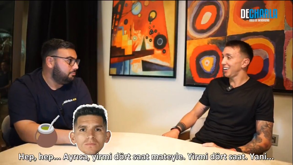 - Hangi arkadaşınla mate içmek istersin? Fernando Muslera: "Lucas Torreira. 24 saat mate çayıyla birlikte. 24 saat. Ben artık yapmıyorum, yanına gittiğimde zaten onda olacağını biliyorum."