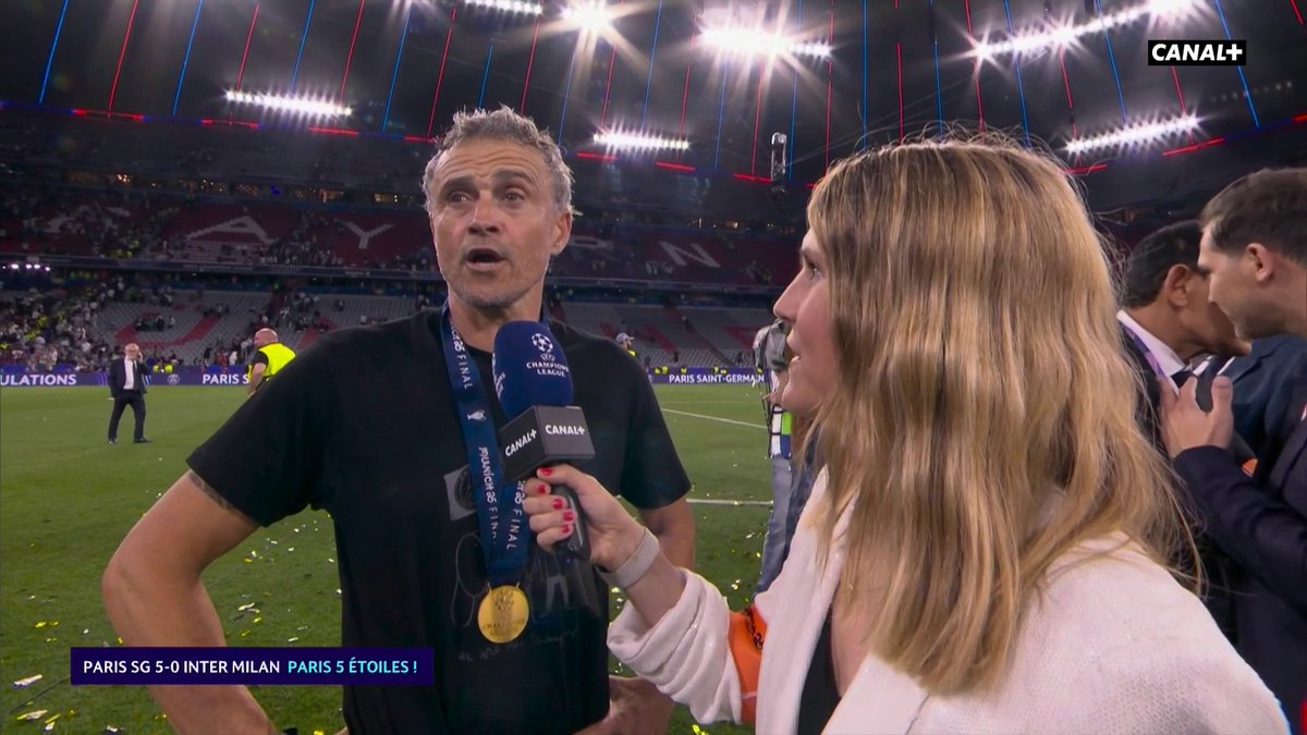 11 finales entraînées. 11 finales gagnées. Luis Enrique 🇪🇸 on a rien compris et toi t’as tout compris. 🙌❤️💙 🎥 CANAL+ Foot