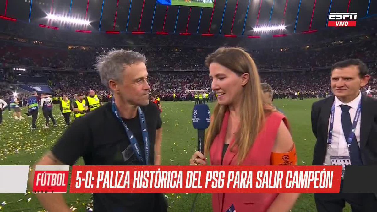 "ERA UN GRAN OBJETIVO QUE TENÍAMOS, MUY AMBICIOSO, HACER HISTORIA EN PARÍS, LO HEMOS CONSEGUIDO Y SEGURO QUE LO VAMOS A DISFRUTAR" ✍️ Luis Enrique, DT del PSG CAMPEÓN de la #CHAMPIONSxESPN. 📺 #DisneyPlus