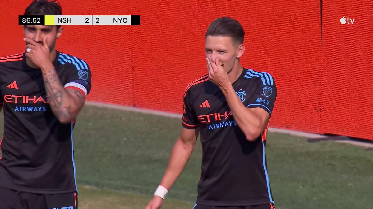 Hannes Wolf with a late equalizer. 👀 New York City FC have fought back after being down two goals.