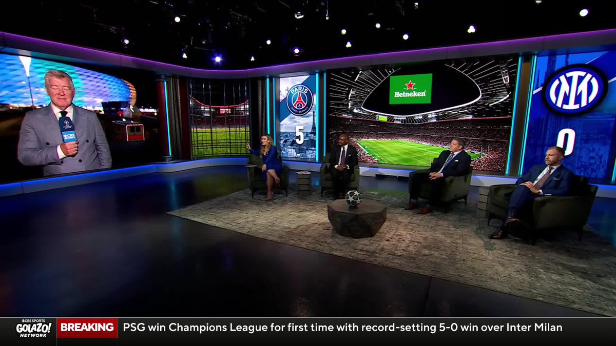 Scenes in NYC after PSG’s UCL triumph! 🗽🏆 Darian Jenkins and Claudia Pagán on the ground with PSG fans at the Football Factory soaking it all in 🔥