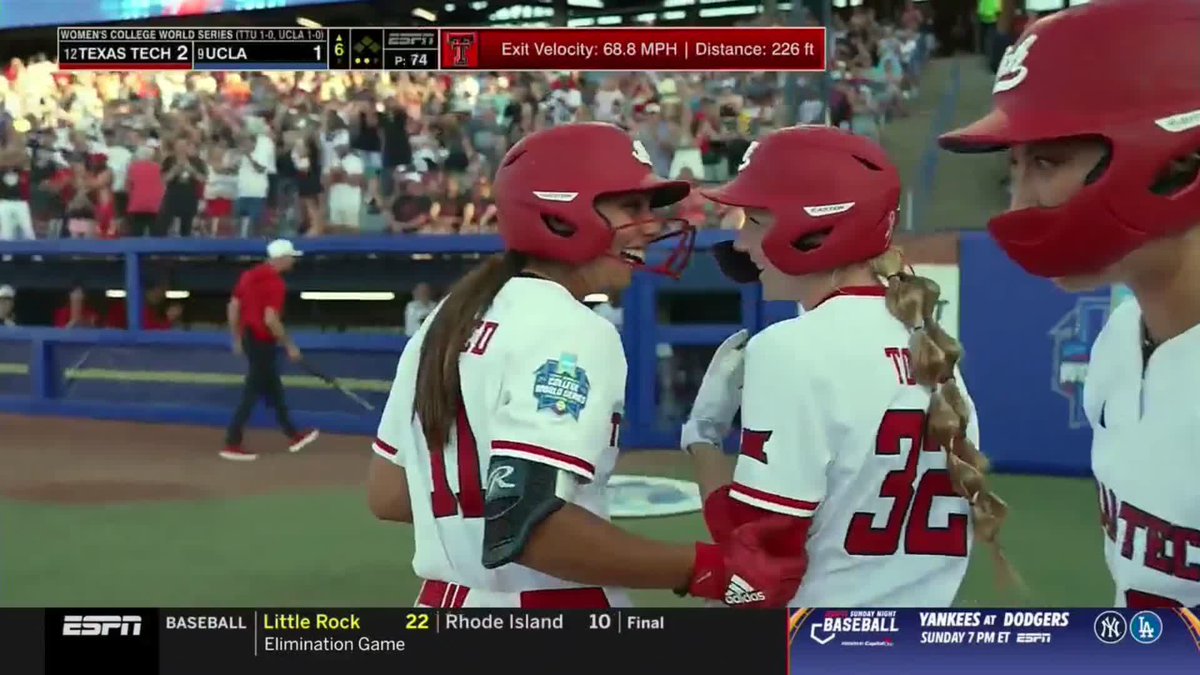 A RED RAIDER RESPONSE‼️ #WCWS x 🎥 ESPN / Texas Tech Softball