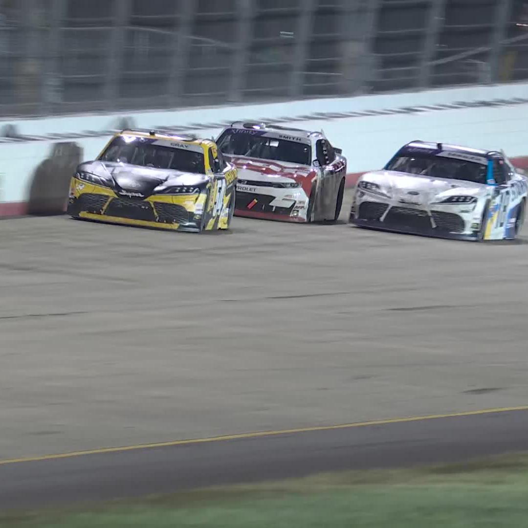 The No. 18 of William Sawalich goes for a big slide down the backstretch!