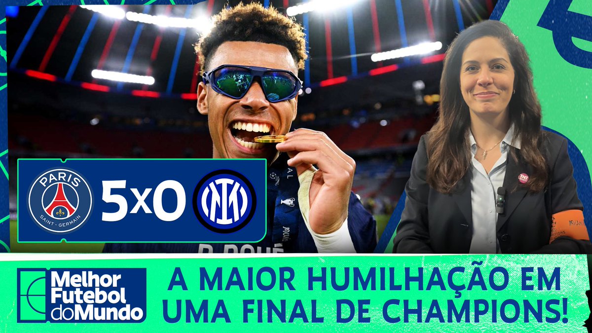 O PARIS SAINT-GERMAIN CONQUISTOU A CHAMPIONS LEAGUE! 🏆🇫🇷 Em Munique, goleada histórica na decisão contra a Inter de Milão: 5 a 0! A nossa Clara Albuquerque analisou o título do clube francês e a importância de Luis Enrique na trajetória! 🥹👏 #CasaDaChampions