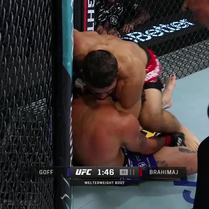 Ramiz Brahimaj just choked Billy Ray Goff out cold in the 1st round🥶 #UFCVegas107