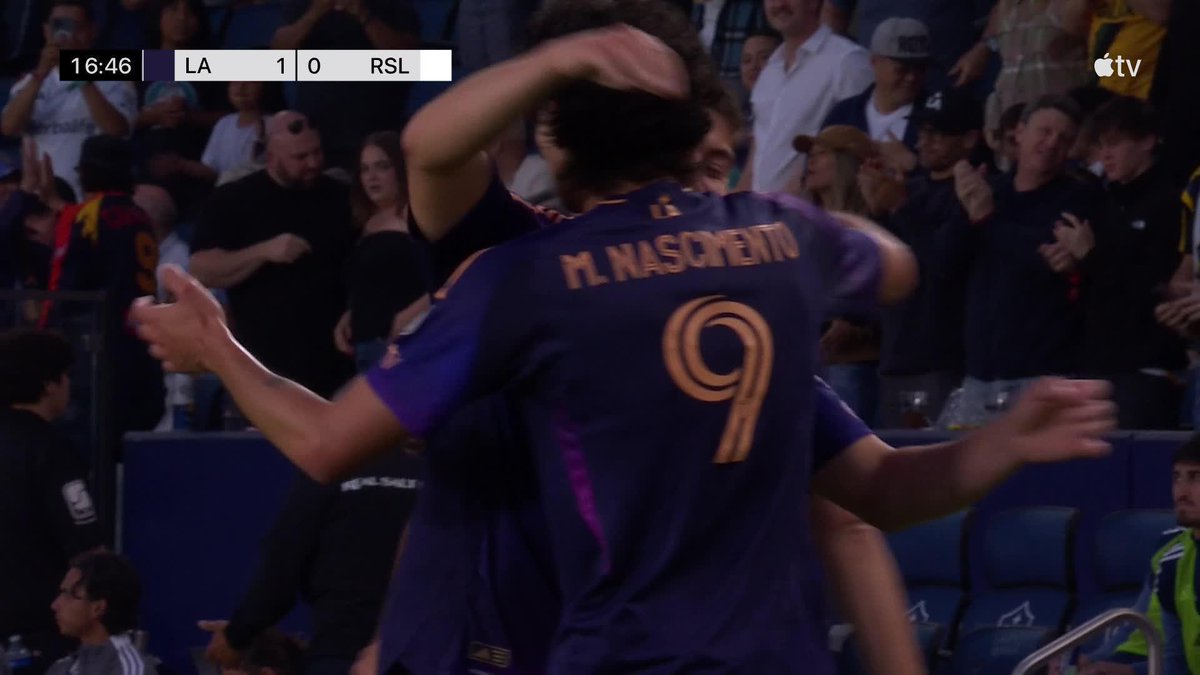 Lucas Sanabria opens his MLS account and put the LA Galaxy up on Real Salt Lake 🇺🇾💥 📺 #MLSSeasonPass: