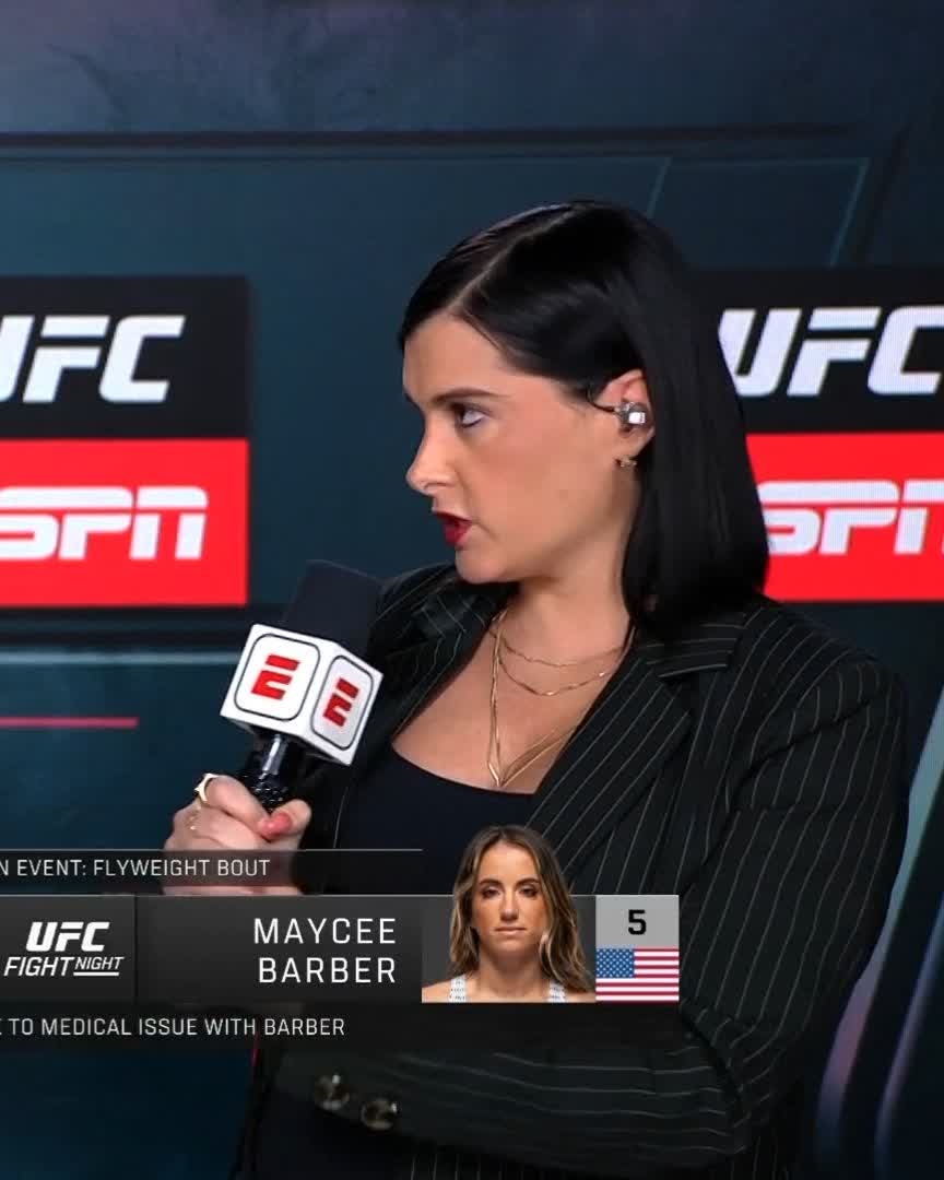 Erin Blanchfield speaks to Megan Olivi moments after her main event bout being cancelled. #UFCVegas107