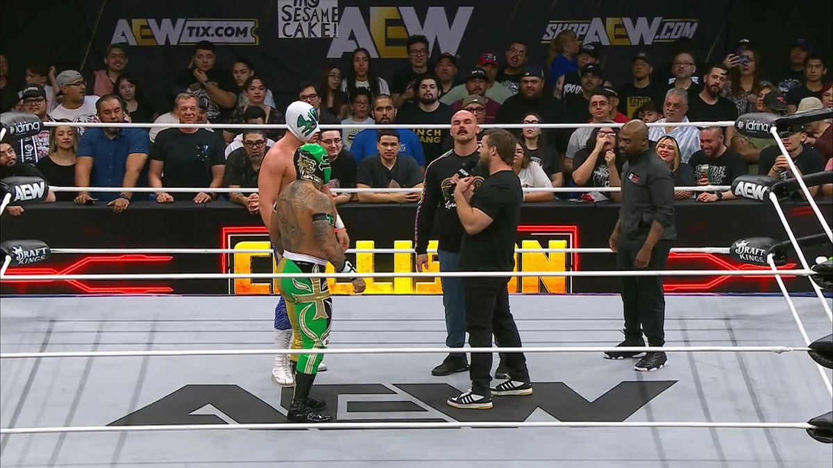 CMLL’s Atlantis CMLL and TEMPLARIO CMLL are looking to answer Daniel “Cash” Wheeler + Dax FTR’s challenge! Watch #AEWCollision on TNT & MAX