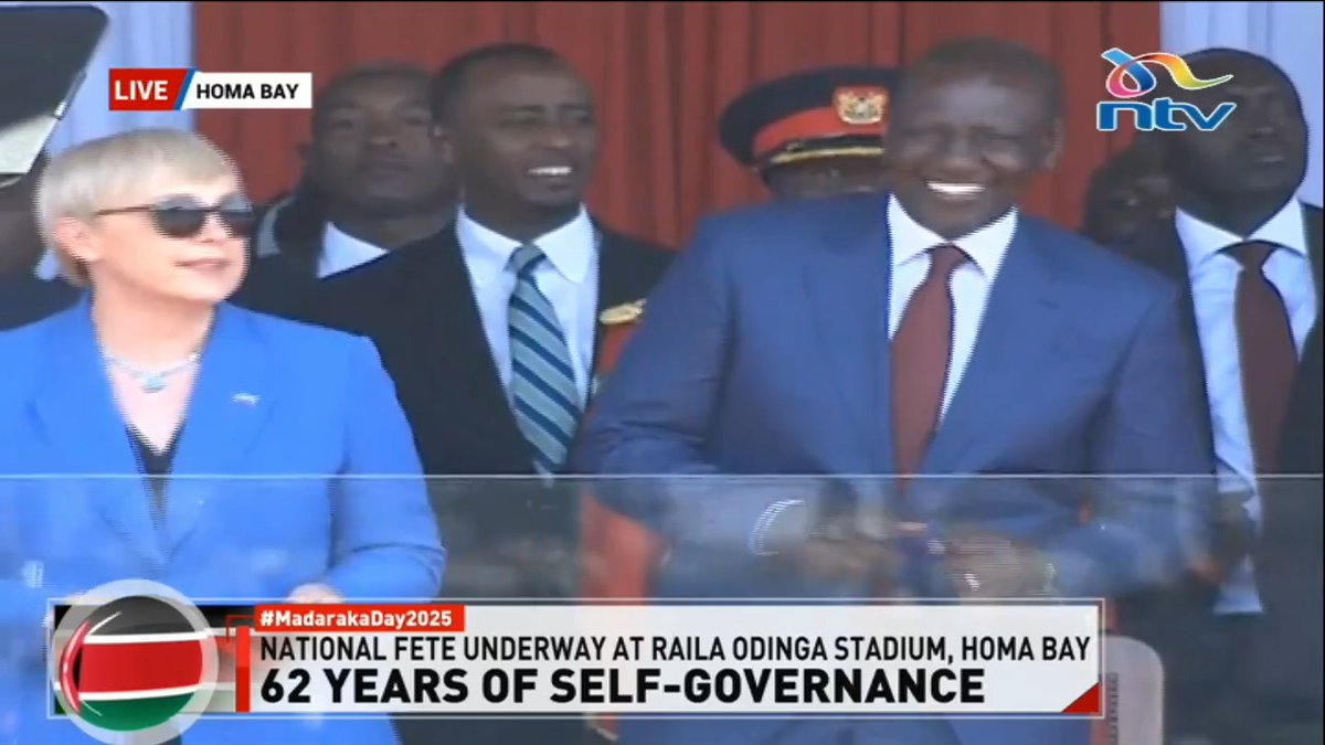 When the music is too good? Ruto, Raila and other guests dance as Madaraka Day celebrations kick off in Homa Bay #MadarakaDay2025