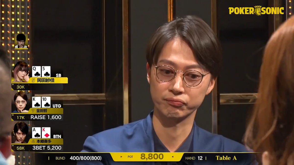 わずか12ハンドで #金田哲 オールイン! 起死回生の一手にスタジオ騒然…! #ポカソニ #アベマでポーカー