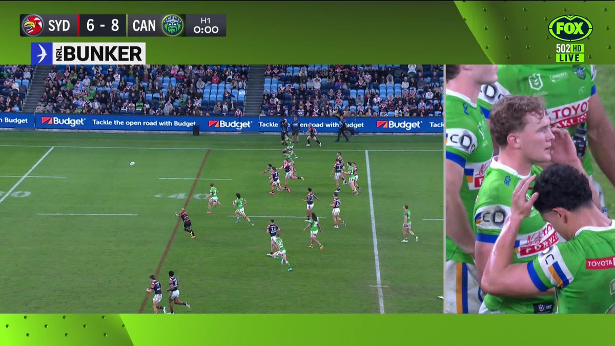 Thoughts on this decision? 👀 📺 Watch #NRLRoostersRaiders on ch.502 or stream on Kayo: ✍️ BLOG 🔢 MATCH CENTRE