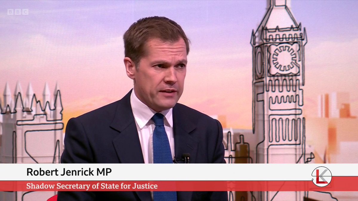 "Unless the government acts it is only a matter of time until sadly a prison offer is... potentially killed" Robert Jenrick Shadow Justice Secretary says trained prison officers should have access to "lethal weapons" in "emergency situations" #BBCLauraK