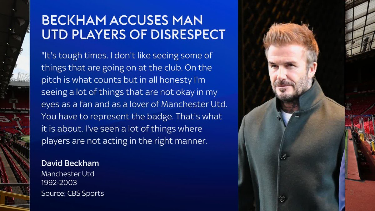 "I don't like seeing some of the things that are going on at the club" David Beckham accuses Manchester United players of disrespect.