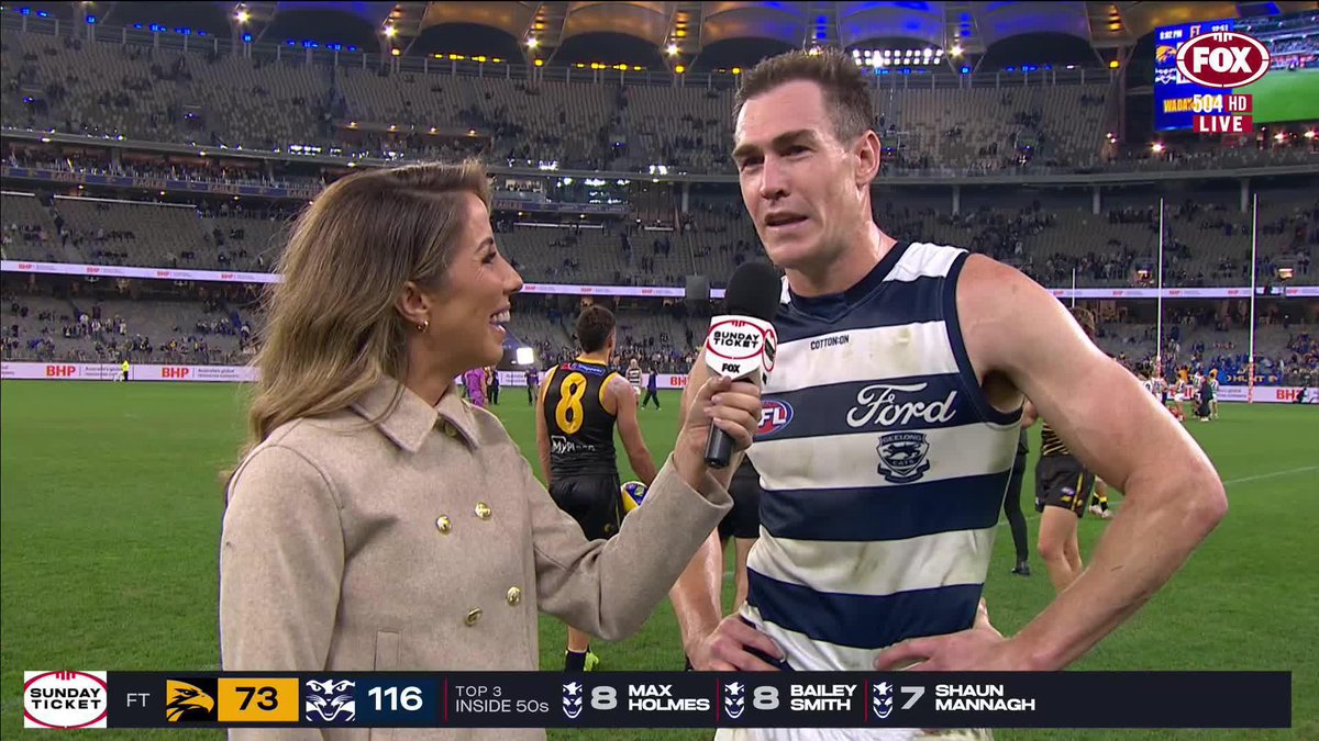 "l reckon he got the chocolates today." Despite ending with five goals, Jeremy Cameron felt he was beaten by Reuben Ginbey. 📺 Watch #AFLEaglesCats on ch.504 or stream on Kayo: ✍️ WRAP