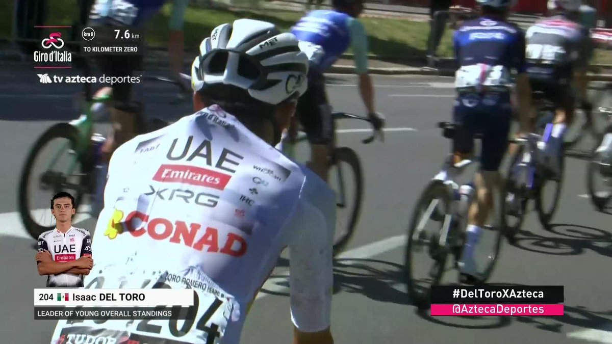 Con la Maglia Bianca 🤩 Isaac del Toro está haciendo historia en el ciclismo: el joven más destacado del Giro de Italia. #DelToroXAzteca 🔴 EN VIVO: