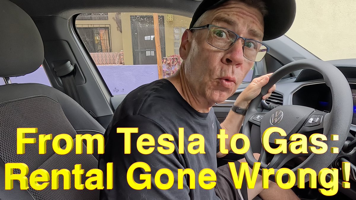 A Tesla owner rents a gas car in Mexico.