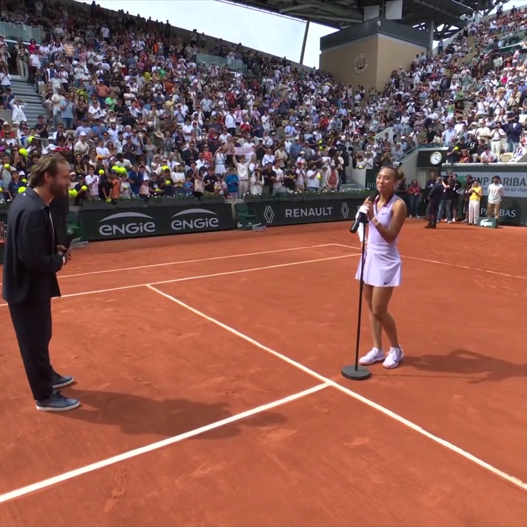 “I feel incredible” ❤️ Qinwen Zheng reacts to reaching the quarter-finals at Roland-Garros for the first time 💥 #RolandGarros #Tennis #RG25