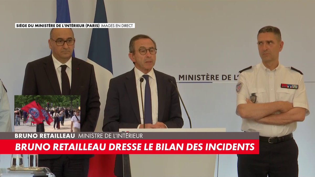 🔴🇫🇷⚽ ALERTE INFO | Bruno Retailleau à propos de la soirée d'hier : "La fermeté de la réponse sécuritaire a été au rendez-vous, à la hauteur". Des gens veulent voter pour ce monsieur, vous imaginez ?