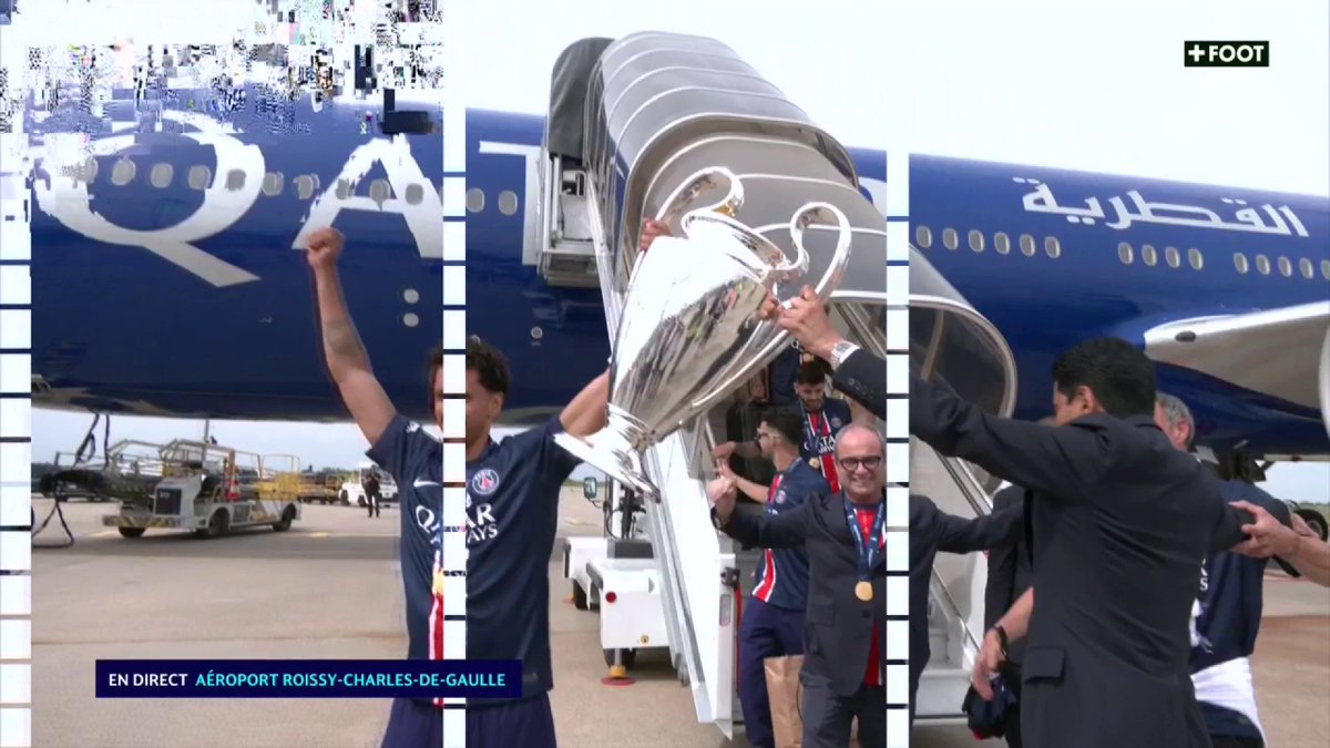 Les champions d'Europe viennent d'arriver à Paris ! Les festivités sont à suivre dès maintenant et toute la soirée sur CANAL+FOOT 🖥️ #ucl #uclfinal