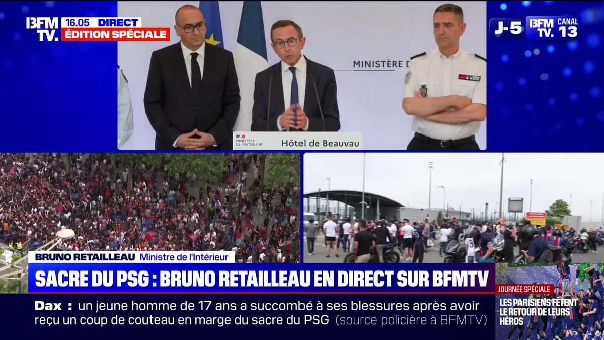 Jeune de 17 ans poignardé à Dax: Bruno Retailleau affirme qu'il n'y a "sans doute pas de lien entre ce meurtre et les évènements festifs"