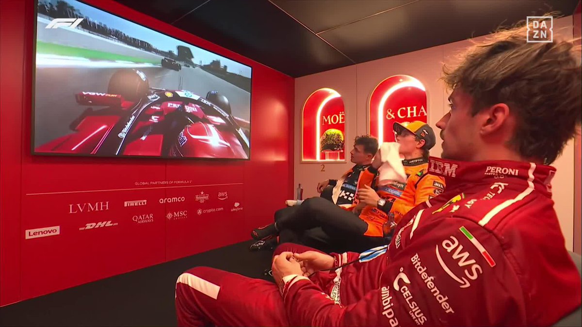 ¡TODOS ALUCINANDO CON LA CRUZADA DE VERSTAPPEN Y SU TOQUE CON LECLERC! 😱 #EspañaDAZNF1 🇪🇸