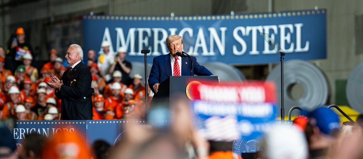 “With the help of patriots like you, we're going to produce our own metal, unleash our own energy, secure our own future, build our country, control our destiny & we are once again going to put Pennsylvania steel into the backbone of America like never before.” –President Trump