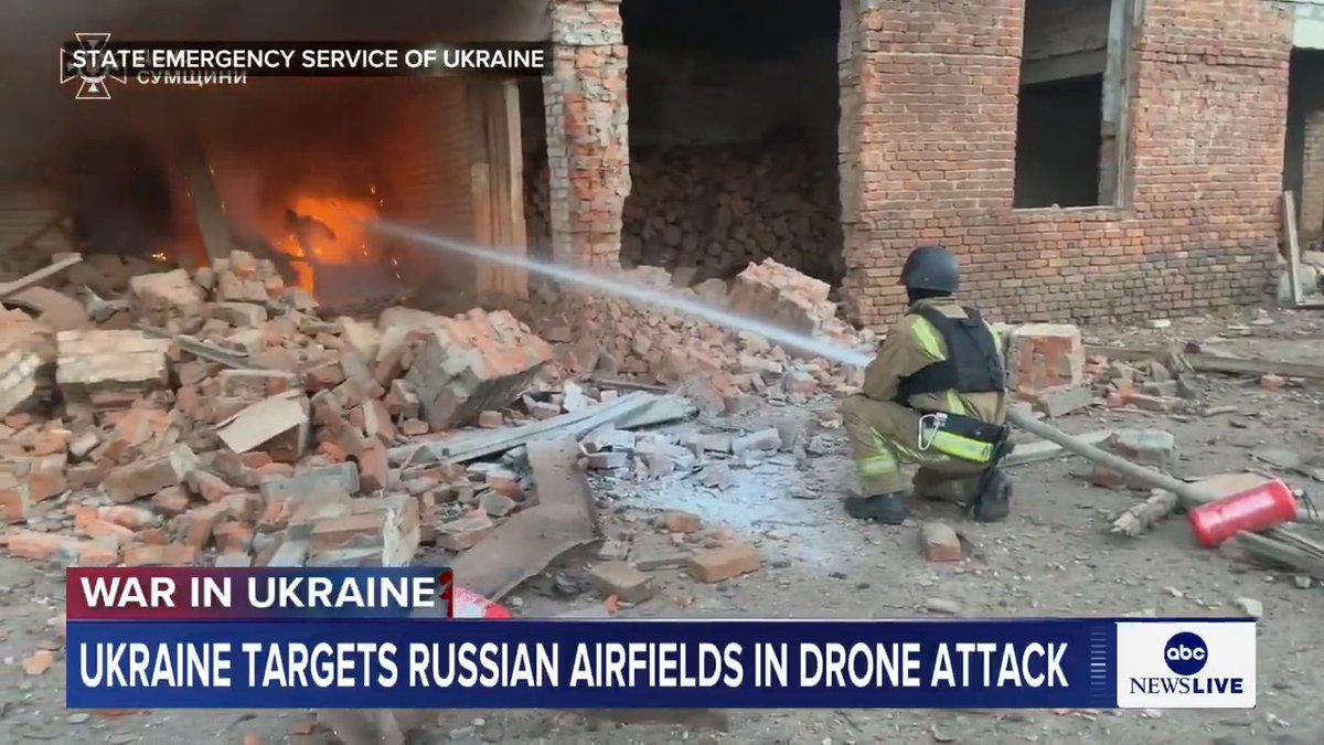 Ukrainian drones and missiles targeted four Russian military airfields across the country, destroying some of its nuclear-capable bomber fleet on the ground. Marcus Moore reports.
