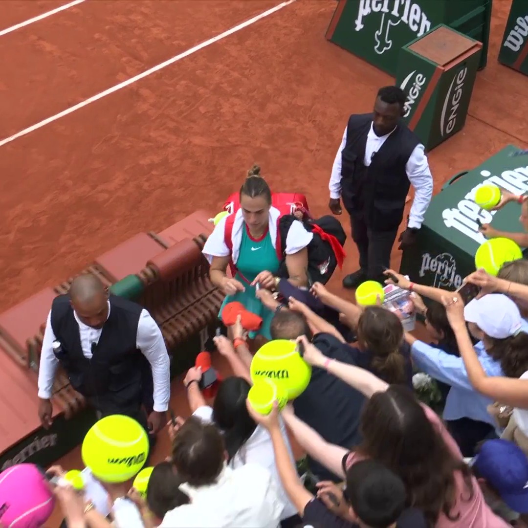 Aryna Sabalenka reacts to her round four victory over Amanda Anisimova, and discusses her work away from the tennis court 📷🎾 #RolandGarros #Tennis #RG25