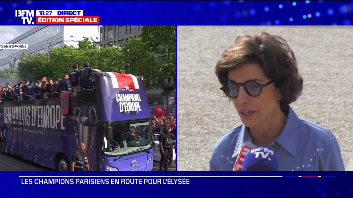 Sacre du PSG: "Paris a été la capitale de l'Europe hier", indique Rachida Dati, ministre de la Culture