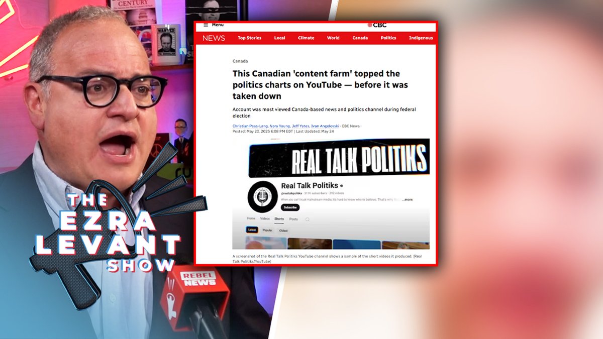 CBC gets viral conservative creator banned — then brags about it 'I was a Canadian entrepreneur selling a service, making money, paying taxes, and they decided to shut me down just because they didn't like my political views,' said the creator behind Real Talk Politiks. On Thursday night's episode of The Ezra Levant 🍁🚛 Show, Ezra Levant was joined by the anonymous content creator behind the YouTube channel Real Talk Politiks. The channel, which amassed over 70 million views and 300,000 subscribers, was a passion project and a secondary source of income for its creator—until the CBC ensured it was taken down. The creator recalled being contacted by journalists from the CBC prior to his sudden deplatforming. They initially claimed they were writing a story on "successful Canadian content creators." However, their tone changed a month later when Real Talk Politiks was taken down overnight. The resulting article, published on May 23, bore the headline: "How we shut down one of Canada's biggest news content farms." The headline has since been altered to reduce the CBC's culpability, but the government-funded media corporation still takes credit for the inquiries that led to the channel's removal. In the words of the creator, "I was just hosting a YouTube channel—a very successful one as well—just pointing out things that were wrong and highlighting how my values align more with being a conservative. I wanted to share my ideas with the world. I added original commentary to every single video, gave it my own touch, edited it, and [CBC] decided that that wasn't good enough, and decided to reach out to YouTube to try and get it taken down." The creator firmly denied the CBC's main criticisms, which were that his content was formulaic and relied on "engagement farming." "What I wanted to do was get more younger Canadians interested in the political discourse, just to make sure people were more engaged—because no one is watching the CBC," he said. "Over the election, none of my friends were interested in what was happening, and it was one of the most important elections of our life. And, I mean, well, we saw what happened." "[The CBC] were saying that I was getting all of these views in Canada, but my channel was international... I was a Canadian entrepreneur selling a service, making money, paying taxes, and they decided to shut me down just because they didn't like my political views."