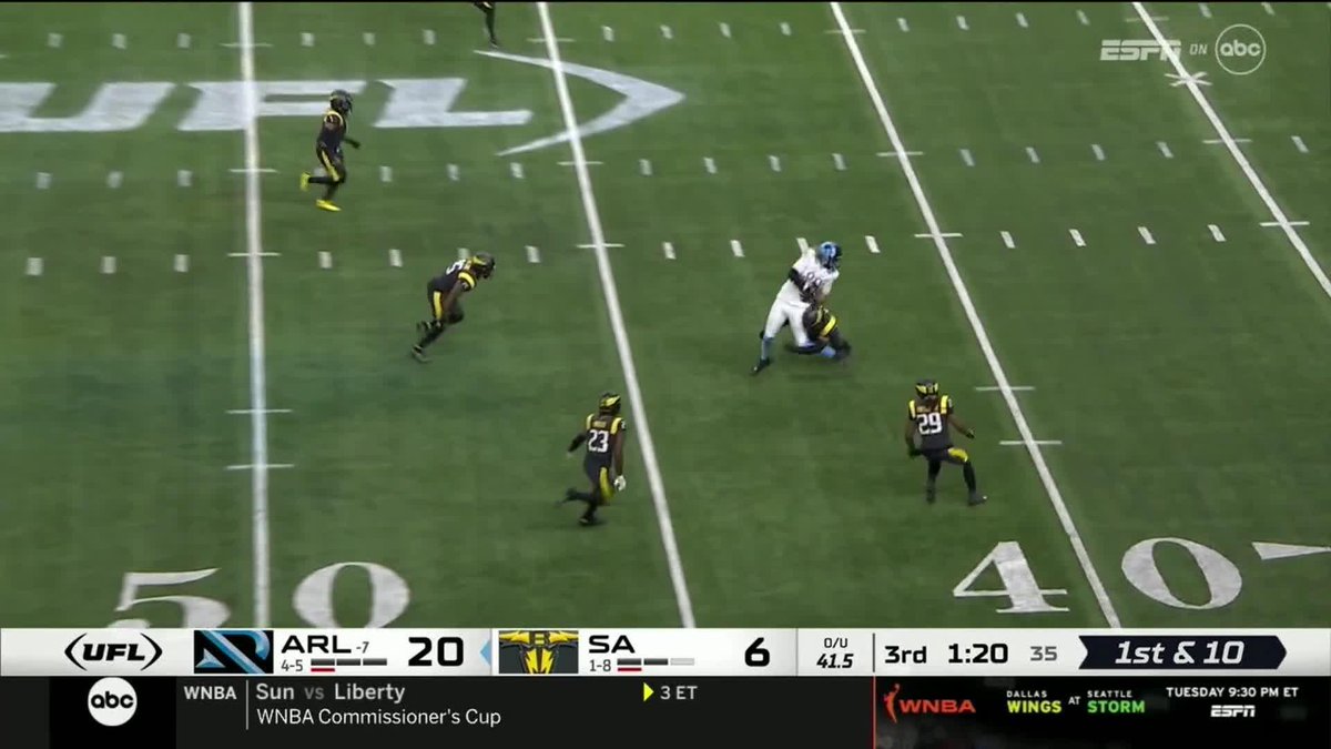 Too tuff. 😤 Sal Cannella leaves it all on the field for a 1st down. 📺: ABC