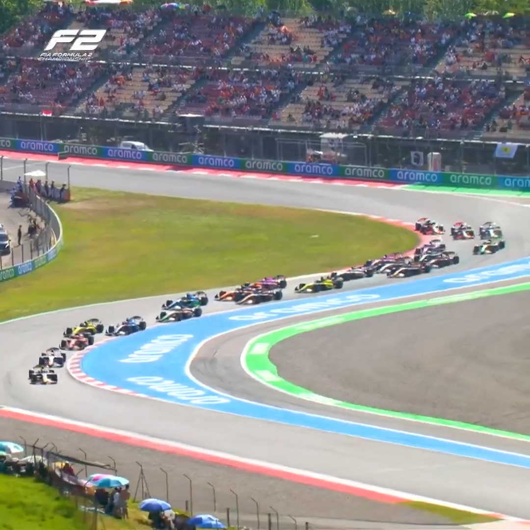 The Heli cam captures it all 🚁📹 #F2 #SpanishGP