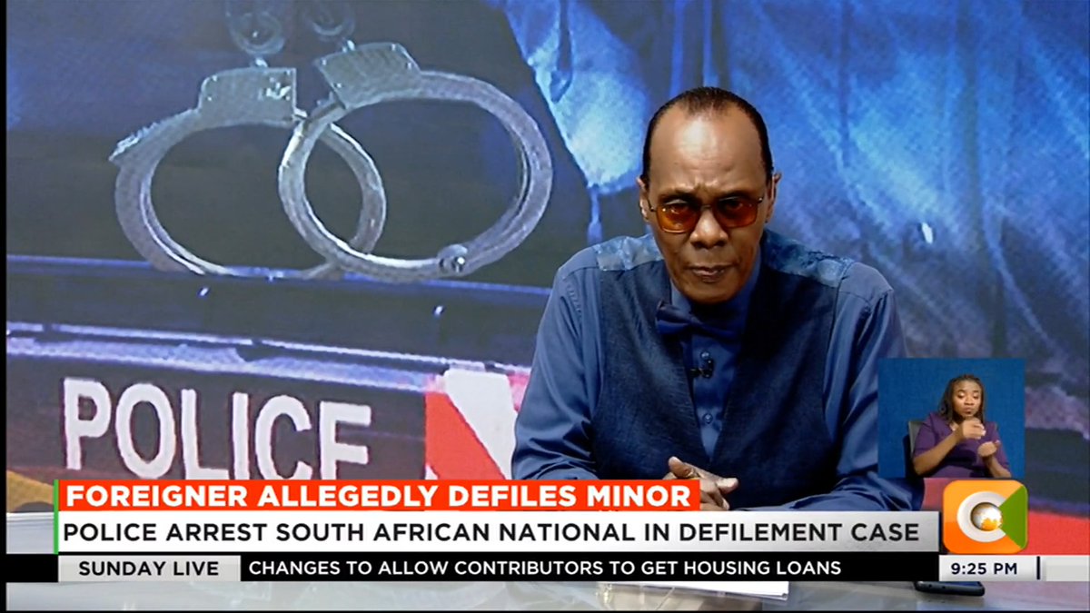 Foreigner Allegedly Defiles Minor: Police arrest South African national in defilement case 26-year-old old allegedly defiled a 17-year-old school girl Minor was lured through an online dating platform #CitizenSundayLive Jeff Koinange, MBS Olive Burrows
