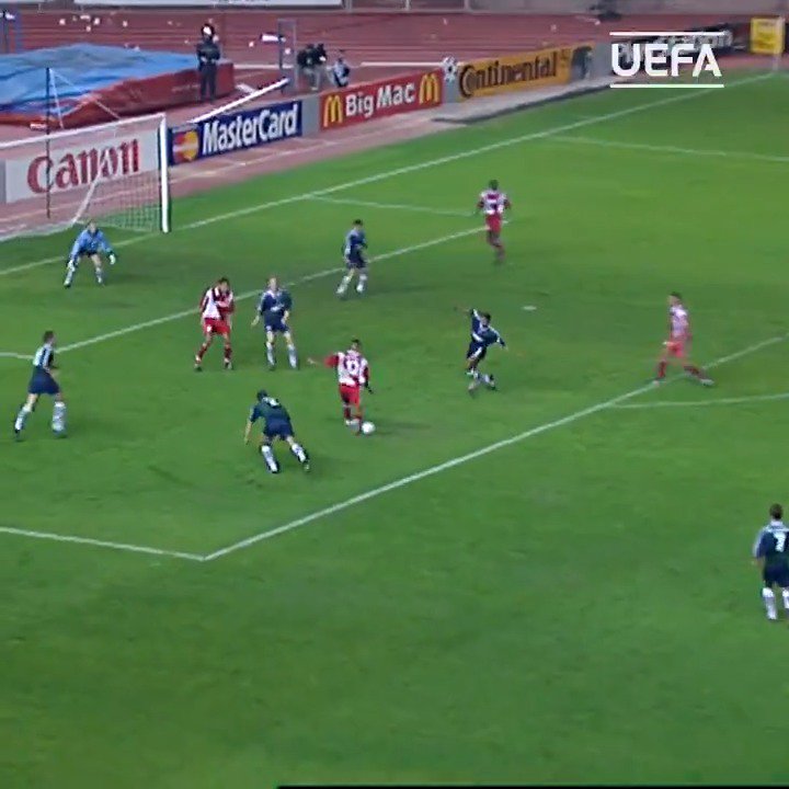 Thierry Henry scores twice on his Champions League debut, 1997.