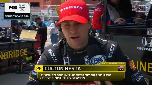 After starting on the pole, Colton Herta finishes on the podium. #DetroitGP
