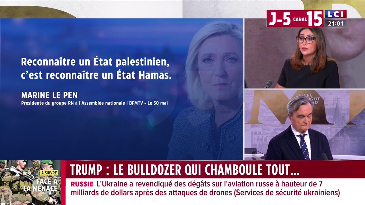 🗣️ Pour Marine Le Pen, "reconnaître un État palestinien, c'est reconnaître un État Hamas" : "c'est faux" répond Gérard Araud pour qui "reconnaître un État palestinien est un acte que" l'ex-ambassadeur de France aux États-Unis "pense nécessaire aujourd'hui" ▶️ ✦ Margot Haddad ✦
