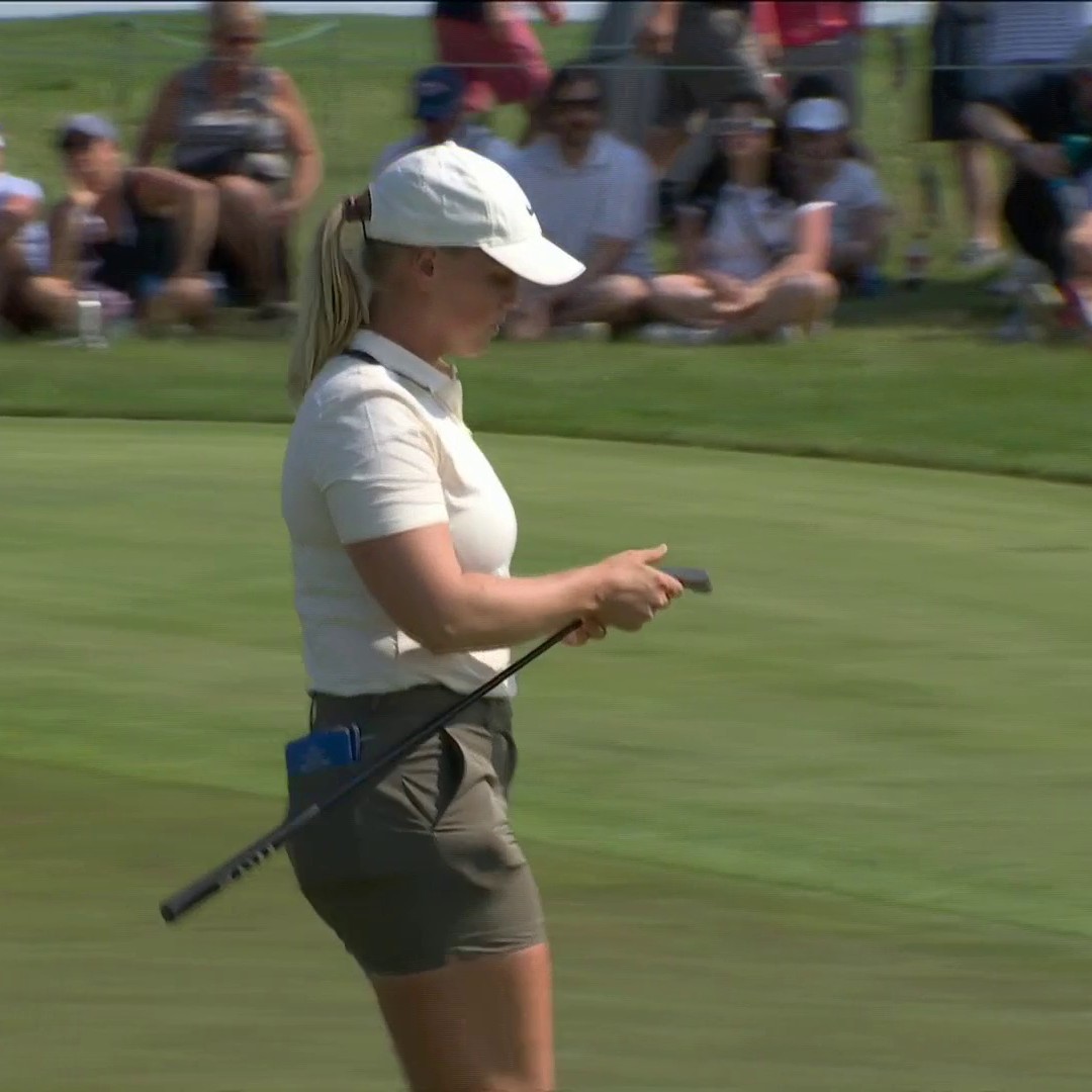 A HUGE swing as Maja Stark makes the birdie putt on 11 after Nelly Korda’s bogey to open up a sudden three-shot advantage! 📺 NBC &amp; Peacock | #USWomensOpen